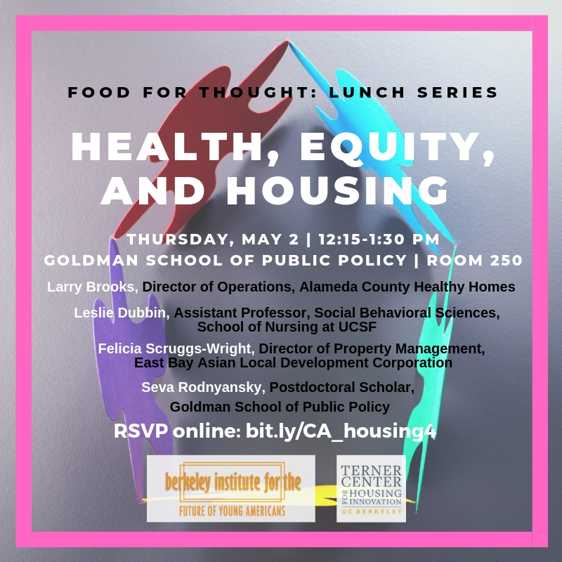 Food for Thought: Lunch Series. Health, Equity, and Housing flyer