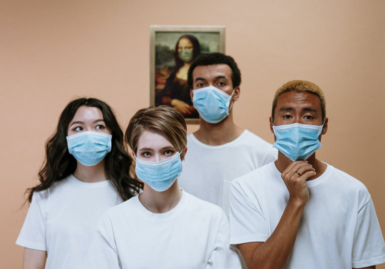 Group of people wearing face mask