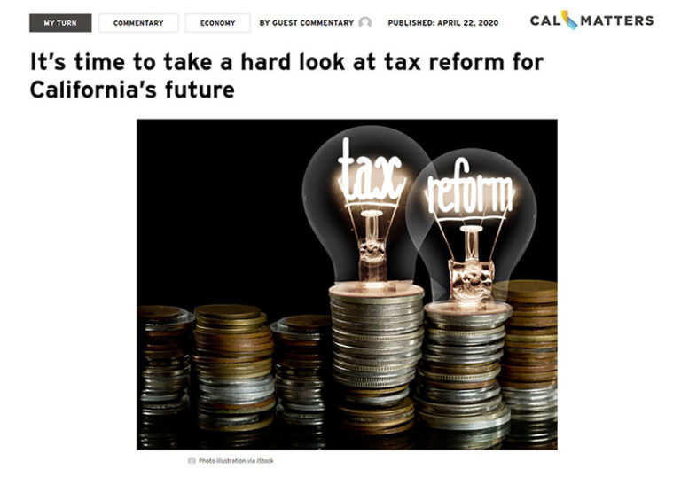 It's time to take a hard look at tax reform for California