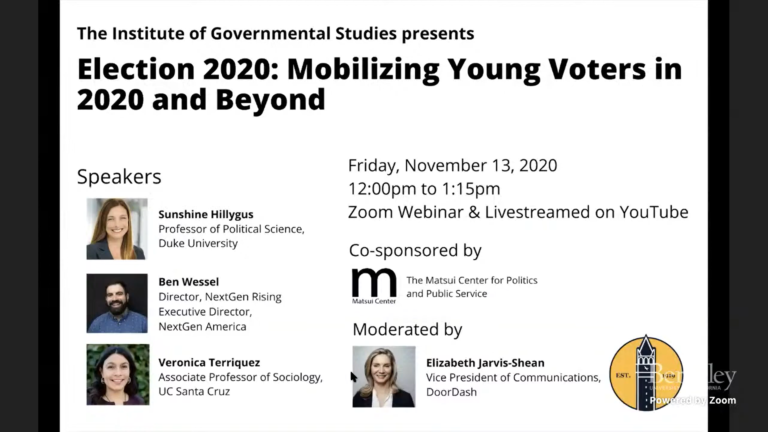 Mobilizing Young Voters in 2020 and Beyond Event flyer