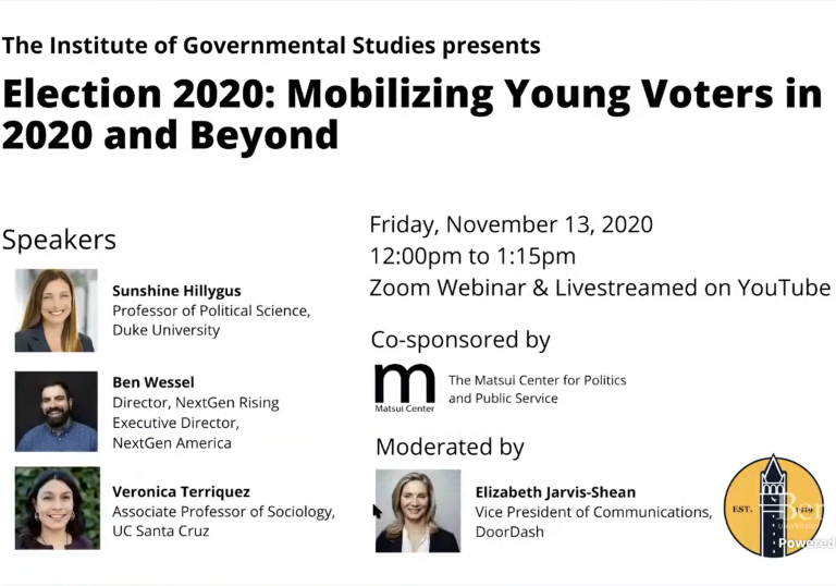 Mobilizing Young Voters in 2020 and Beyond Event flyer