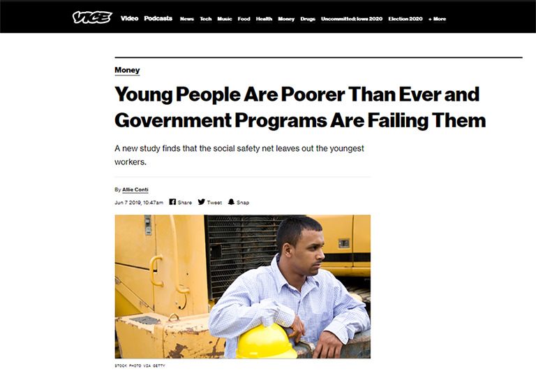 Young People Are Poorer Than Ever and Government Programs Are Failing Them