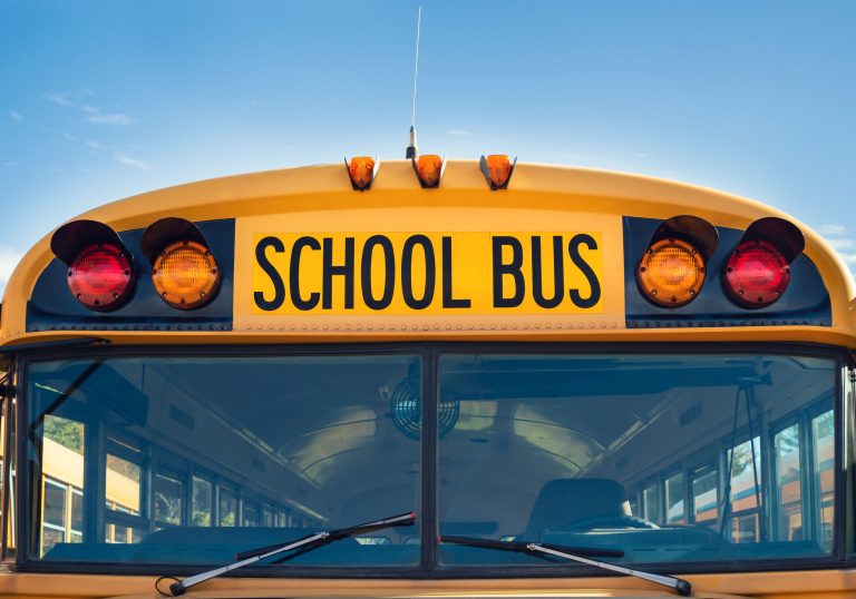Front,Top,View,Of,A,Yellow,School,Bus